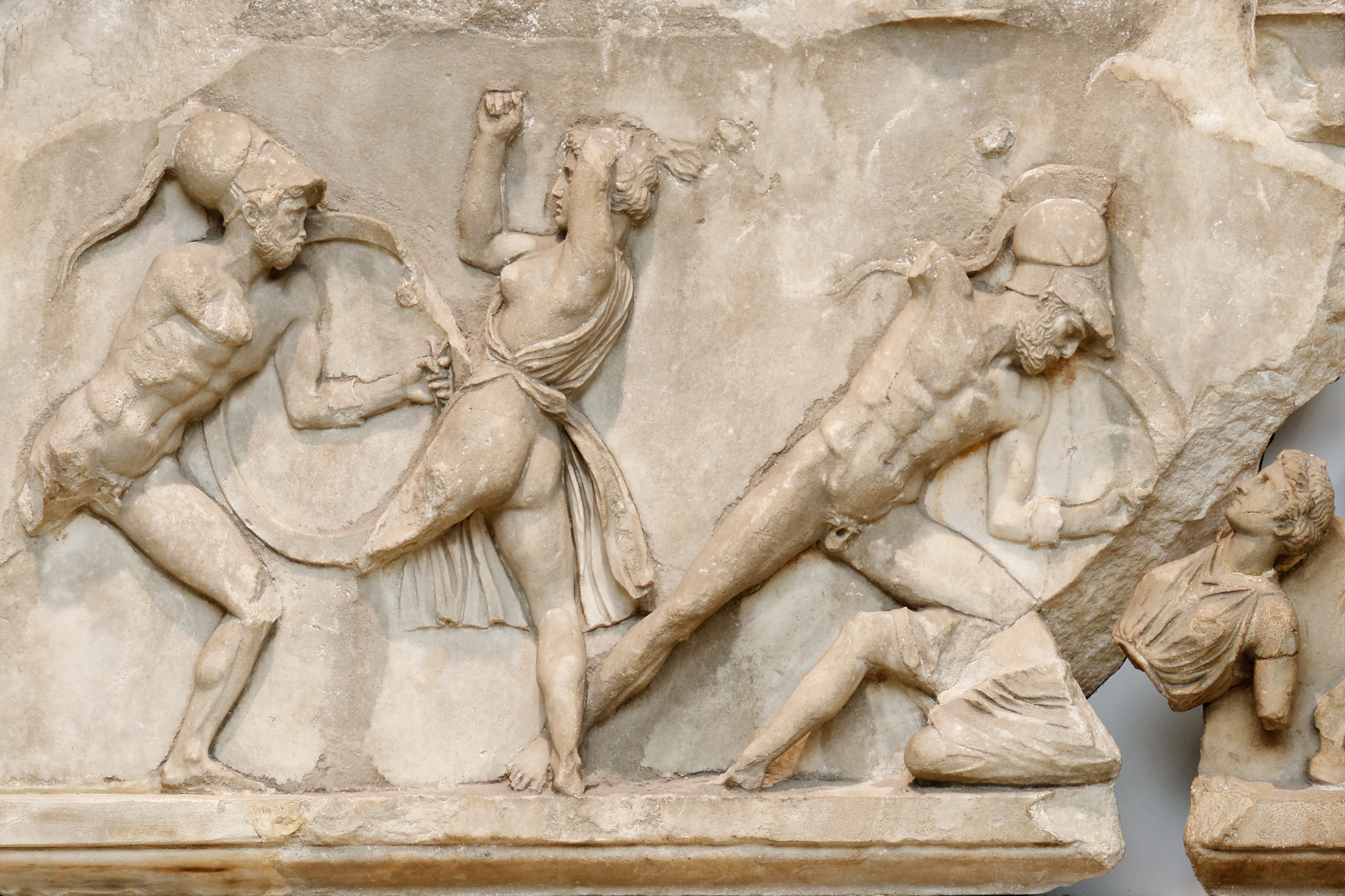 Amazon Frieze of the Mausoleum of Halikarnassos at the British Museum