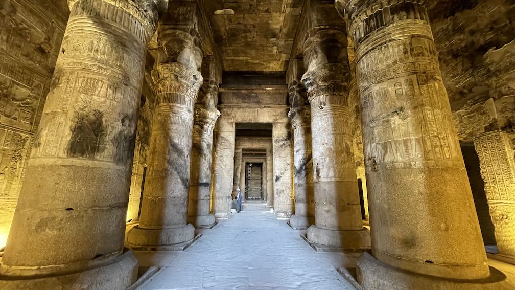 Peristyl Hall of the Hathor Temple in Dendera