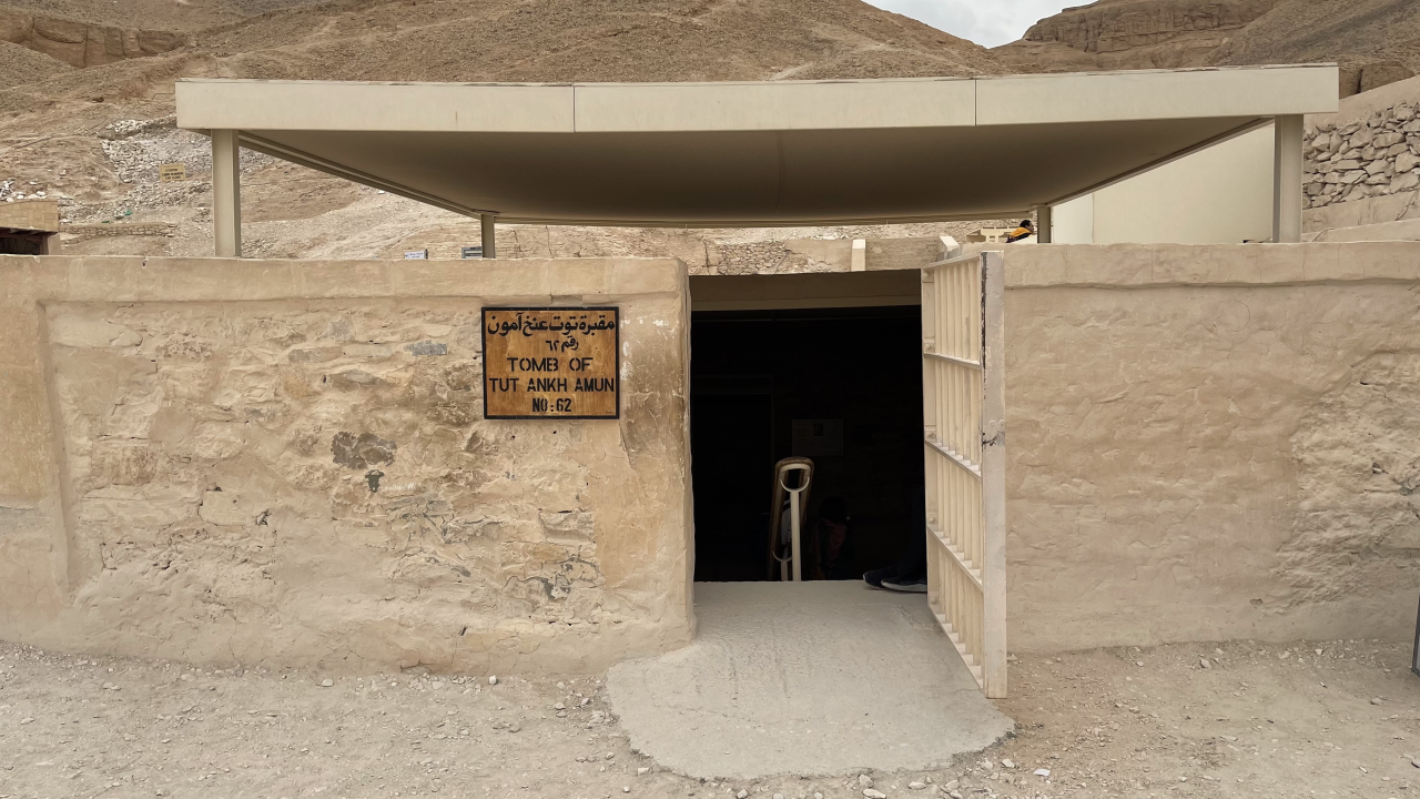 Entrance to the Tomb of Tutakhamun in the Valley of the Kings in Luxor, Egypt