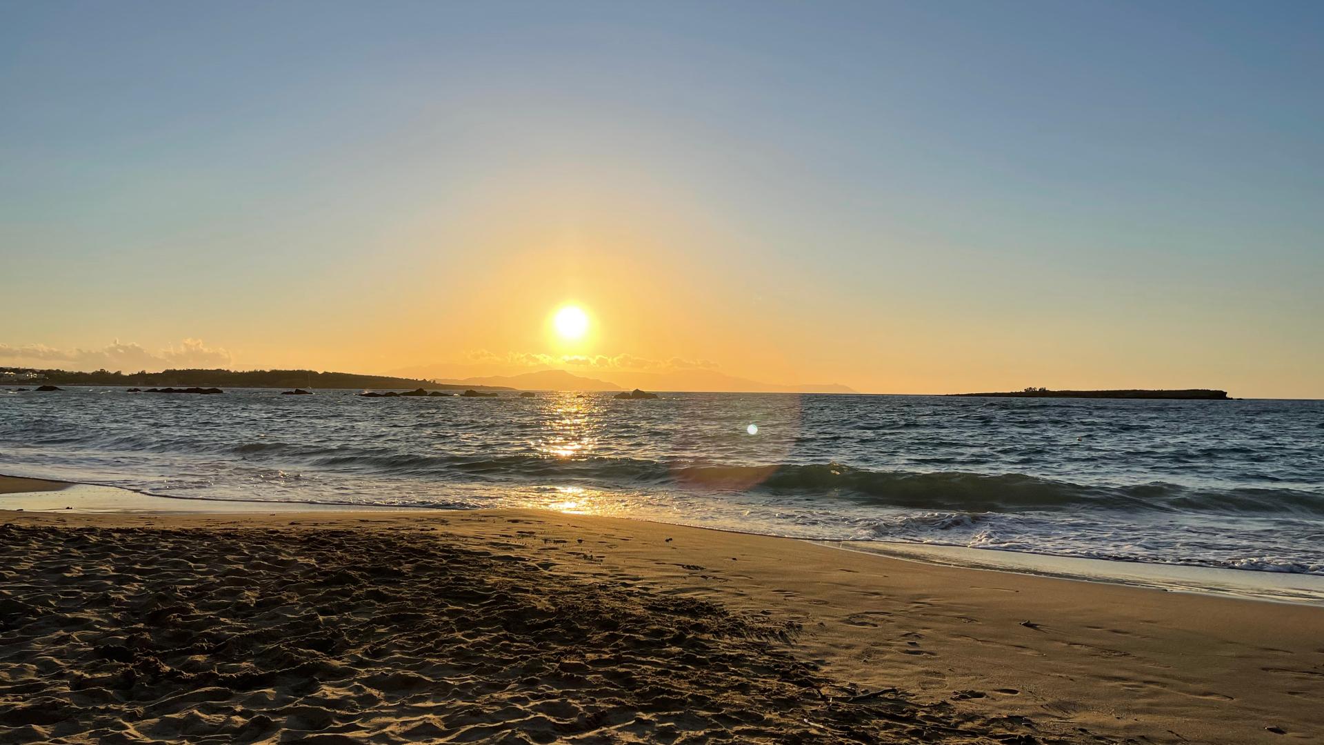 Nea Chora Beach Chania Crete Greece Sunset