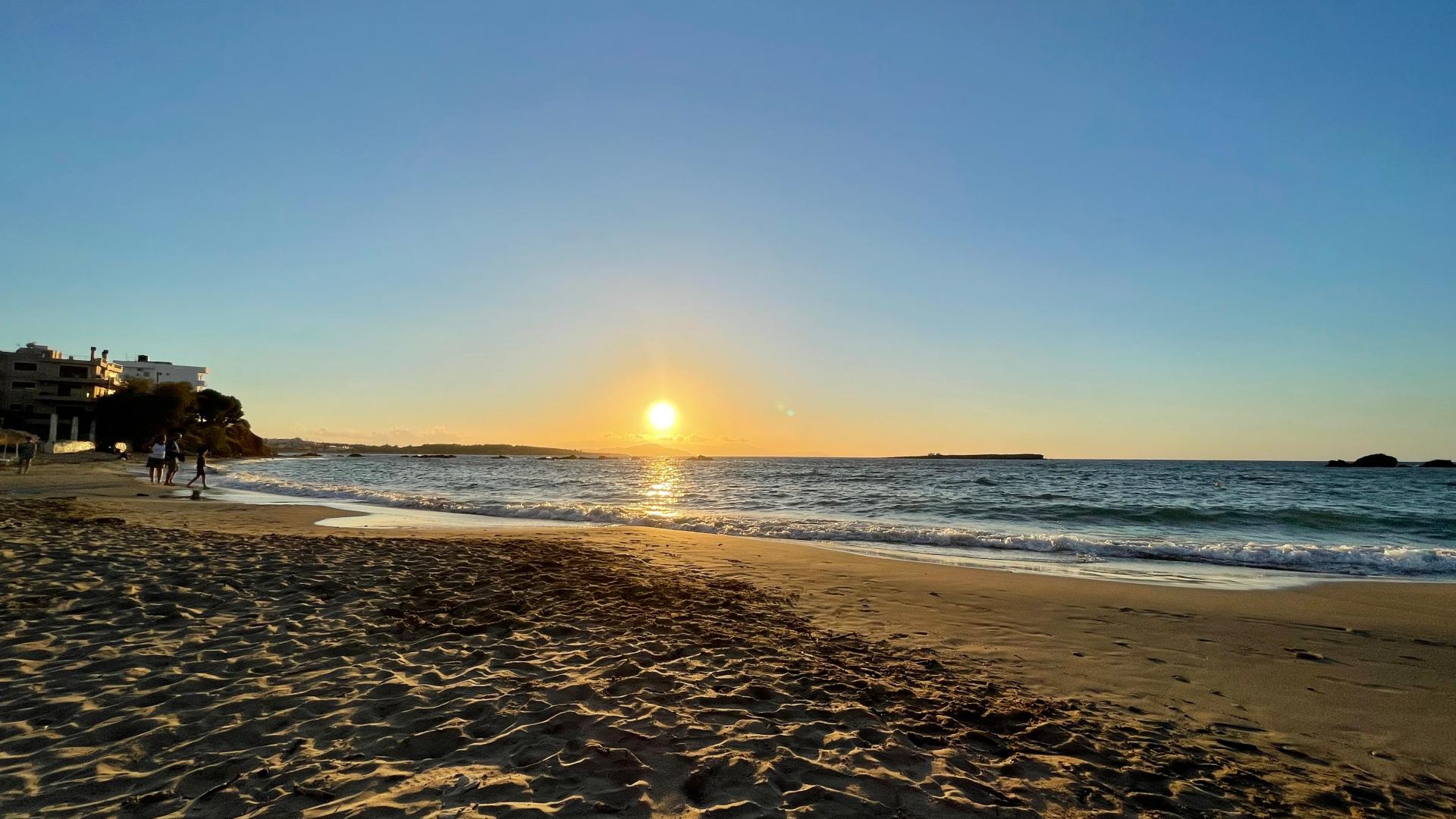 Nea Chora Beach Chania Crete Greece Sunset