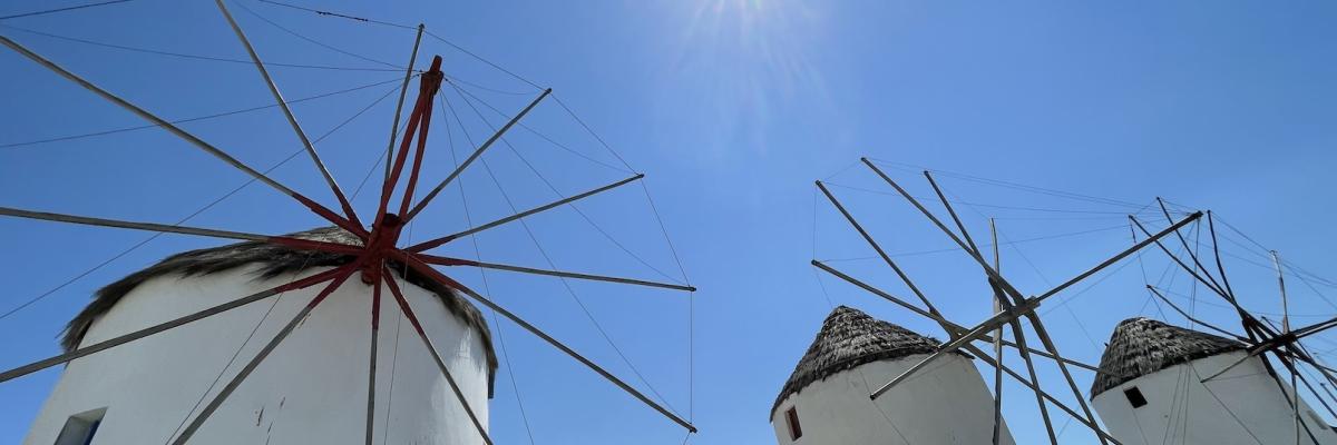 The famous windmills of Mykonos